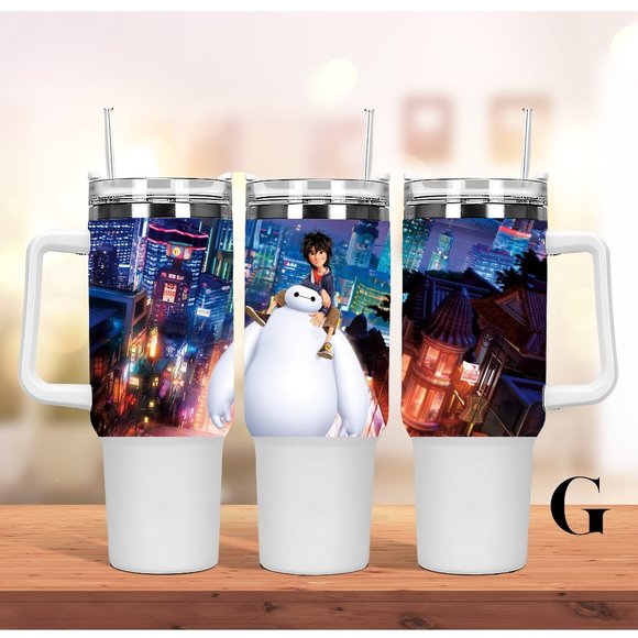 Disney Big Hero 6 Baymax 40 oz Tumbler/Water bottle/Mug with hand carry … - Picture 14 of 15